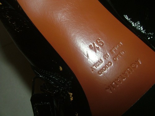 NEW WOB AQUATALIA ANKLE BOOTS SIZE 9.5 M MADE IN ITALY BLACK PATENT LEATHER #520 - Picture 8 of 11