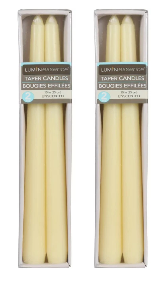 Mega Candles Unscented 10.5" Ivory Taper Candle Set of 4 USA Seller Fast Shippin - Image 2 of 2