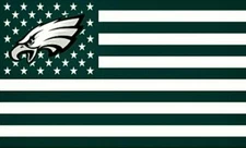 2 Philadelphia Eagles Stars & Stripes Flag Design Vinyl Stickers 5x3.3 Decals