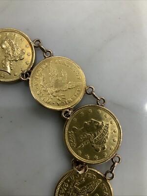 Antique $2.50 Liberty Gold Coin Bracelet – 38 Grams Solid