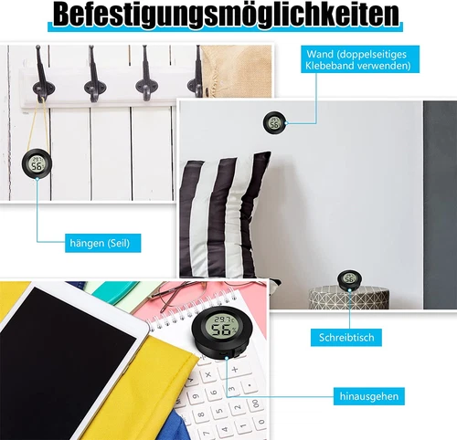 5/10x Digital Thermo-Hygrometer Thermometer Luftfeuchtigkeit Temperaturmessgerät - Bild 6 von 13