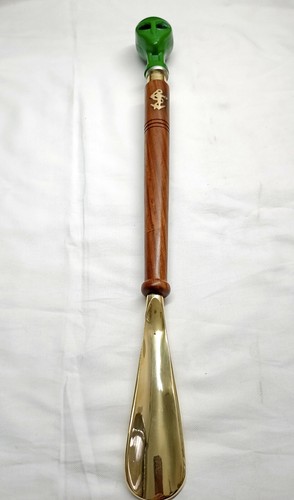 Horn Shoe Handmade Vintage Solid with Wooden & Alien Head Green Handle Style - Picture 3 of 5