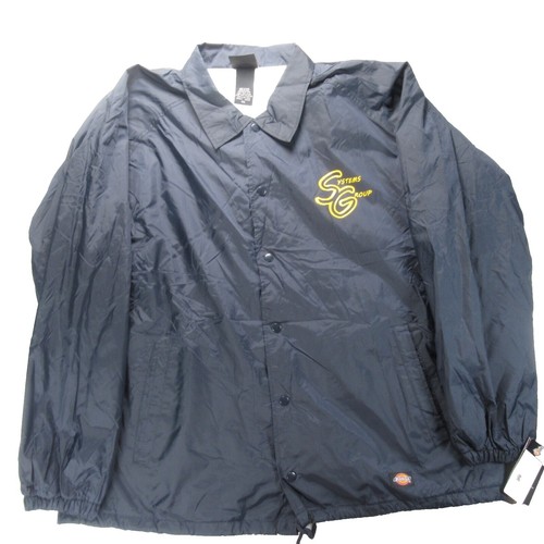 Dickies Work Nylon Jacket Men XXL Blue SG Logo Collared Snap Front