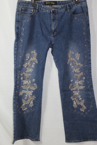Tkc Designs Blue Jeans Bootcut Hand Beaded Stunning Size B229 Ebay