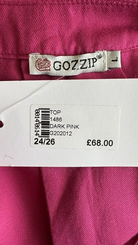 Gozzip Dark Pink Brushed Viscose V Neck Tunic Size 24-26 - Picture 5 of 14