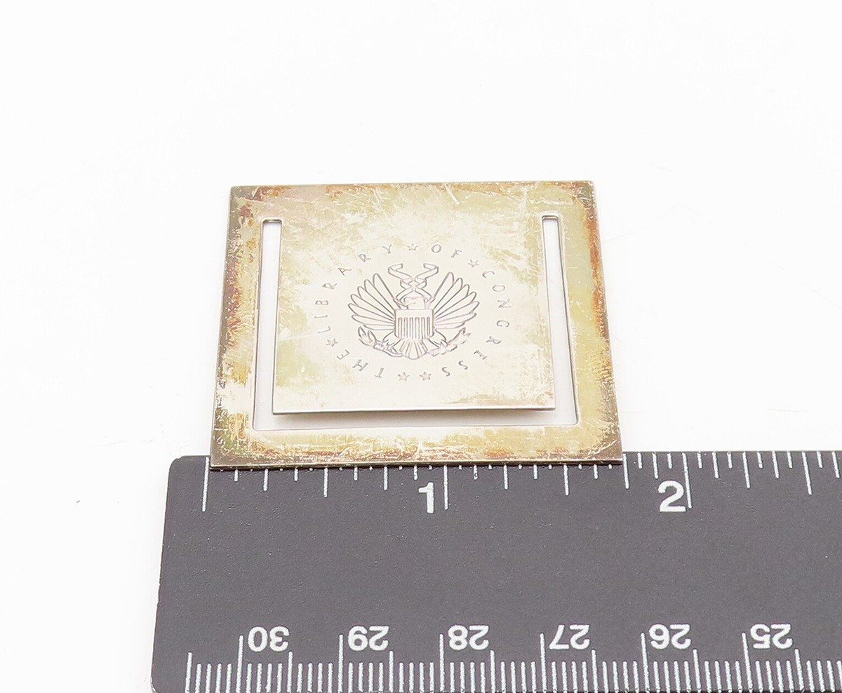 TIFFANY 925 Silver Vintage Square Library of Congress Logo TIFFANY 925 Silver Vintage Square Library of Congress Logo