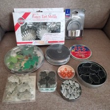 Baking Lot Of 8 Metal Cutters-Pie-Tart-Cookie-Biscuit-Aspic-Jelly-Vintage  New