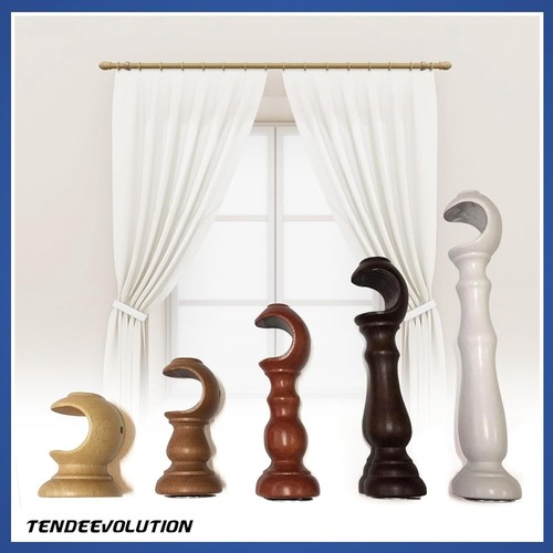 Supporti Per Bastone Tenda In legno 35 MM Vari Colori, Staffe Tenda Bastone - Imagen 6 de 11