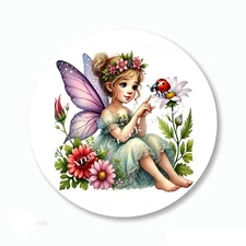 SUMMER LADYBUG FAIRY PARTY FAVORS SCRAPBOOK STICKERS ENVELOPE SEALS LABELS