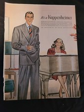 VTG Magazine Ad 1945 Orig Clothing Mens Suits It's A KUPPENHEIMER Investment SEP