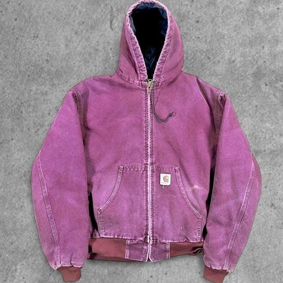 VTG 90s Carhartt insulated Jacket J130 USA Canvas Dusty Plum