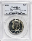 1964 Kennedy Silver Half Dollar PCGS PR-66 (Accented Hair)