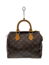 LOUIS VUITTON Boston Bag 2 Speedy 25 Monogram Canvas BRW PVC Used
