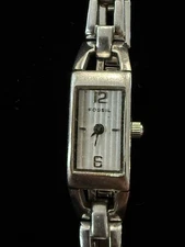 Vintage Tiny Rectangular Fossil Watch | White Dial Women’s