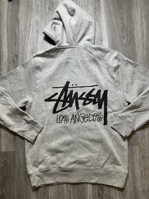 Stussy Los Angeles Chapter Men's Full Zip Gray Medium Hoodie NWOT