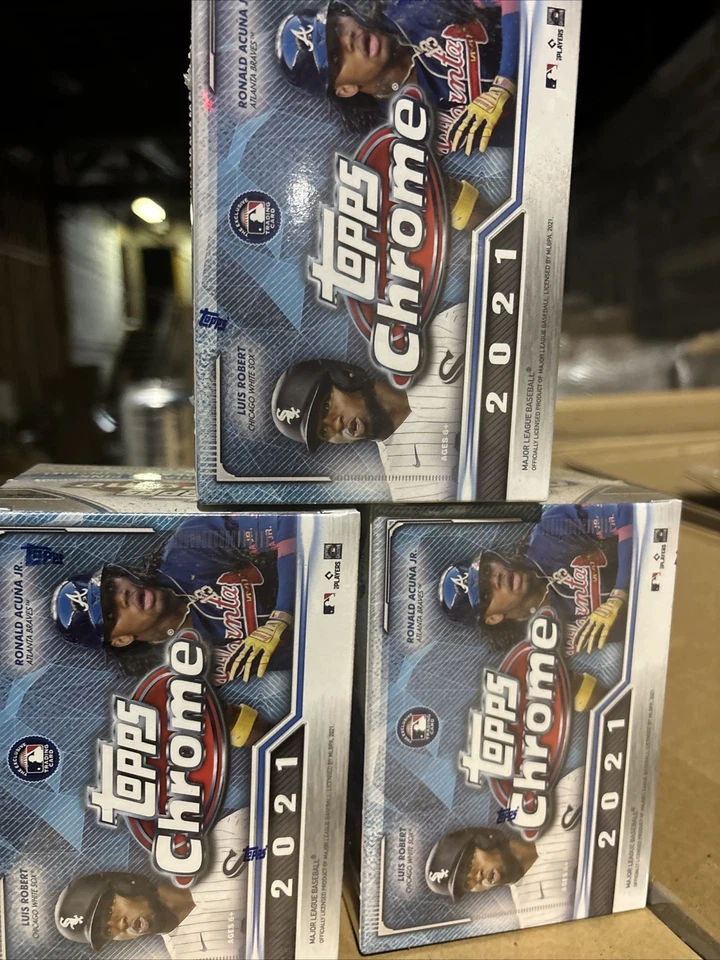 3 Pack 2021 Topps Chrome Baseball MLB Blaster Box Brand New Factory Sealed ‘21 - Image 4 of 4