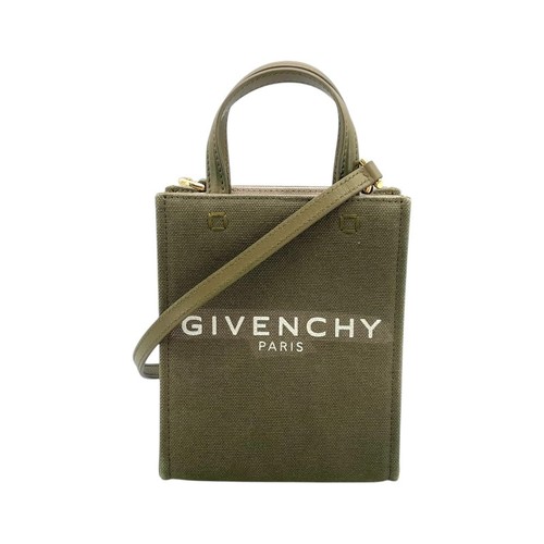 GIVENCHY G Tote Particulier Mini Khaki Canvas Shoulder Bag #OKB4354
