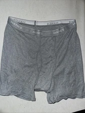 Mens Size XL Hanes Gray Boxer Briefs 