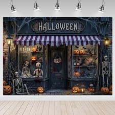 Happy Halloween Banner Photo 6x3.6ft 70.8x43.3 Inch , black