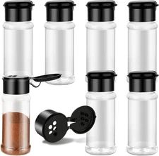 TIESOME 6 Pcs Spice Jars with Shaker Lids, 3 Oz Plastic Seasoning Containers, ro