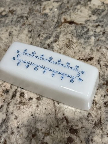 LID ONLY Vintage Pyrex Blue Snowflake Butter Dish Replacement NO BOTTOM