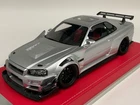 1/18 IVY Nissan R34 customized with Full Engine Silver  leather base 20 pieces