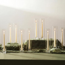 Hurricane Glass Candle Holders for Wedding - 12" H Set of 10