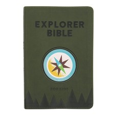 CSB Explorer Bible for Kids, Olive Compass LeatherTouch, Red Letter, Full-Co...