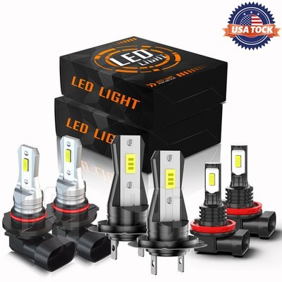 For Subaru Outback 2010-2014 Front 6pcs LED Headlights + Fog Light Bulbs Kit