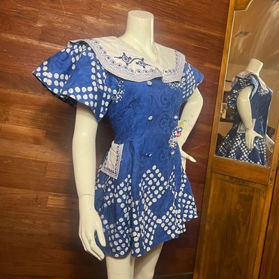 VINTAGE Handmade Sailor Cape Dress Size 10 Swedish Mini Style Custom