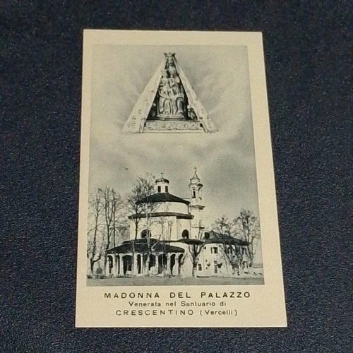 santino holycard Madonna del Palazzo venerata in Crescentino Vercelli