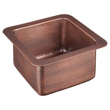 15 X 15 X 8 Merrick Copper Single Bowl Drop-inundermount Bar Sink Hammered 15 X 15 X 8 Merrick Copper Single Bowl Drop-inundermount Bar Sink Hammered