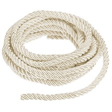 5 Yards Soft Twisted Rope Trim, 8mm Beige Polyester Cord for DIY Craft