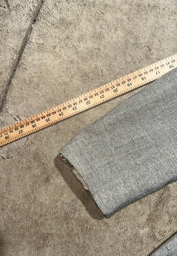 Polo University Club Blazer Jacket Mens Light Gray Woven Herringbone Notch Lapel - Picture 7 of 11