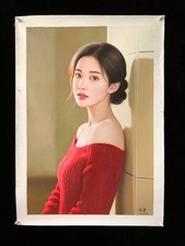 Chinese Hand Painted Canvas Oil Painting Beautiful Woman By Leng Jun 冷军 19467 Chinese Hand Painted Canvas Oil Painting Beautiful Woman By Leng Jun 冷军 19467 - Image 1