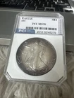 1987 Silver Eagle PCI MS70  🚀   BLAST WHITE FROSTY FINISH WITHRAINBOW TONING