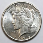 1925 $1 Peace Silver Dollar Uncirculated - RAW - Great Luster