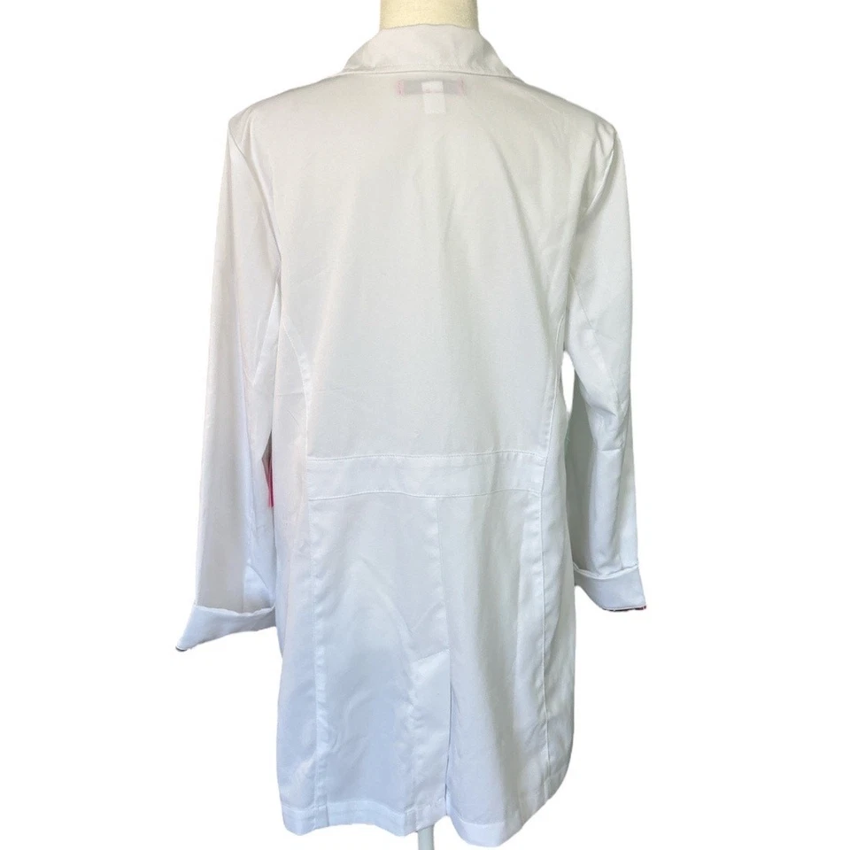 Betsey Johnson Women's Marigold Lab Coat White Size Medium Medical Notch Lapel - Image 4 of 4