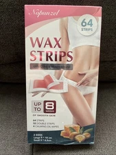 64 Wax Strips Hair Removal Brazilian Waxing Kit for Smooth Skin Natural Beeswax