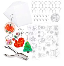 Mocoosy Shrink Plastic Kit Shrinky Dinks 148PCS Keychain Earring Craft Activity