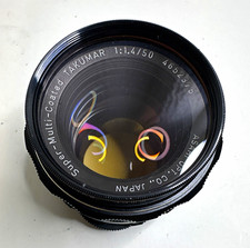 Asahi S-M-C Takumar 50mm f/1.4 Manual Focus Lens M42 Mount For Pentax w/caps