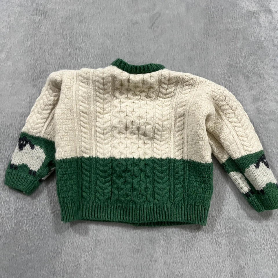 Cárdigan Aran Woollen Mills Grande Tejido Merino Grande Oveja Irlanda De Colección Años 90 Foto 2 de 4