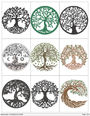 TREE OF LIFE COLLECTION EMBROIDERY MACHINE  DESIGNS PES DST HUS JEF VIP EXP USB