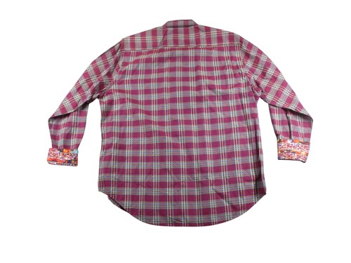 Robert Graham Shirt Mens XL Multicolor Plaid Long Sleeve Classic Fit Flip Cuff - Picture 3 of 18