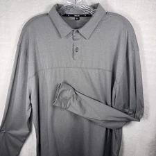 Public Rec Polo Shirt Mens XL Gray Long Sleeve Performance Stretch Casual Logo