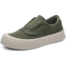 Vulcanized Shoes Men Green British Style Canvas Sneaker Platform Fashion Walking