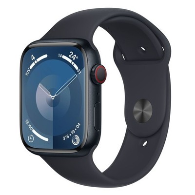 Apple Watch Series 9 45mm GPS + 4G Mitternacht Aluminiumgehäuse mit Sportarmband