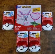 Mega Construx Pokémon Lot of 4 Figures & 1 Sylveon pack. OG 4 Starters + Sylveon