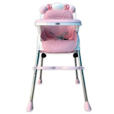 Seggiolone pappa rosa 4 in 1 sediolone cucina per bambine con giochi schienale