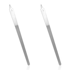 2pcs Diamond Dust Double Sided Deb Nail Files, Stainless Steel Toe Silver
